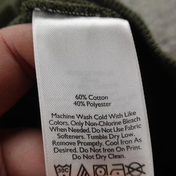 Eddie Bauer Shirt Mens M Green Waffle Knit Thermal Pullover Crewneck Outdoor Top - Picture 9 of 11